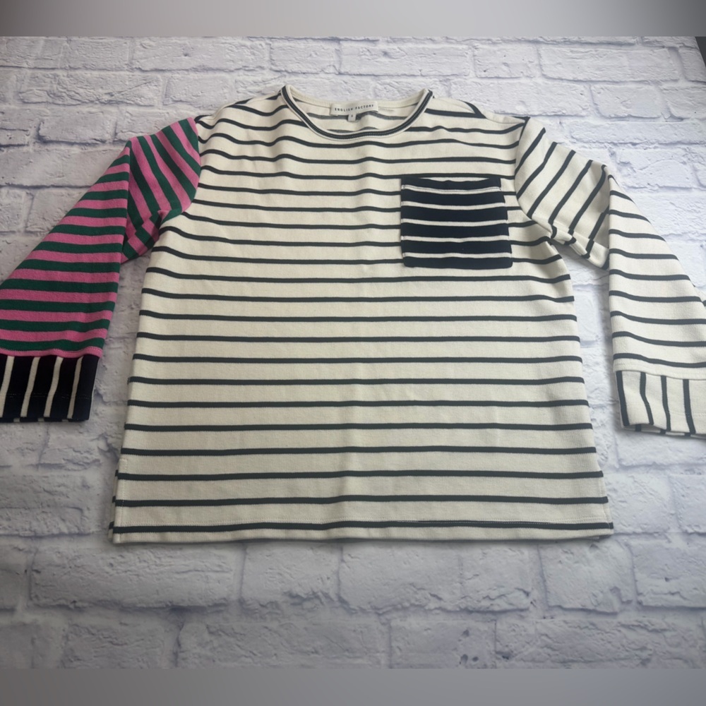 Anthropologie English Factory Striped Knit Top. Nautical. Preppy.